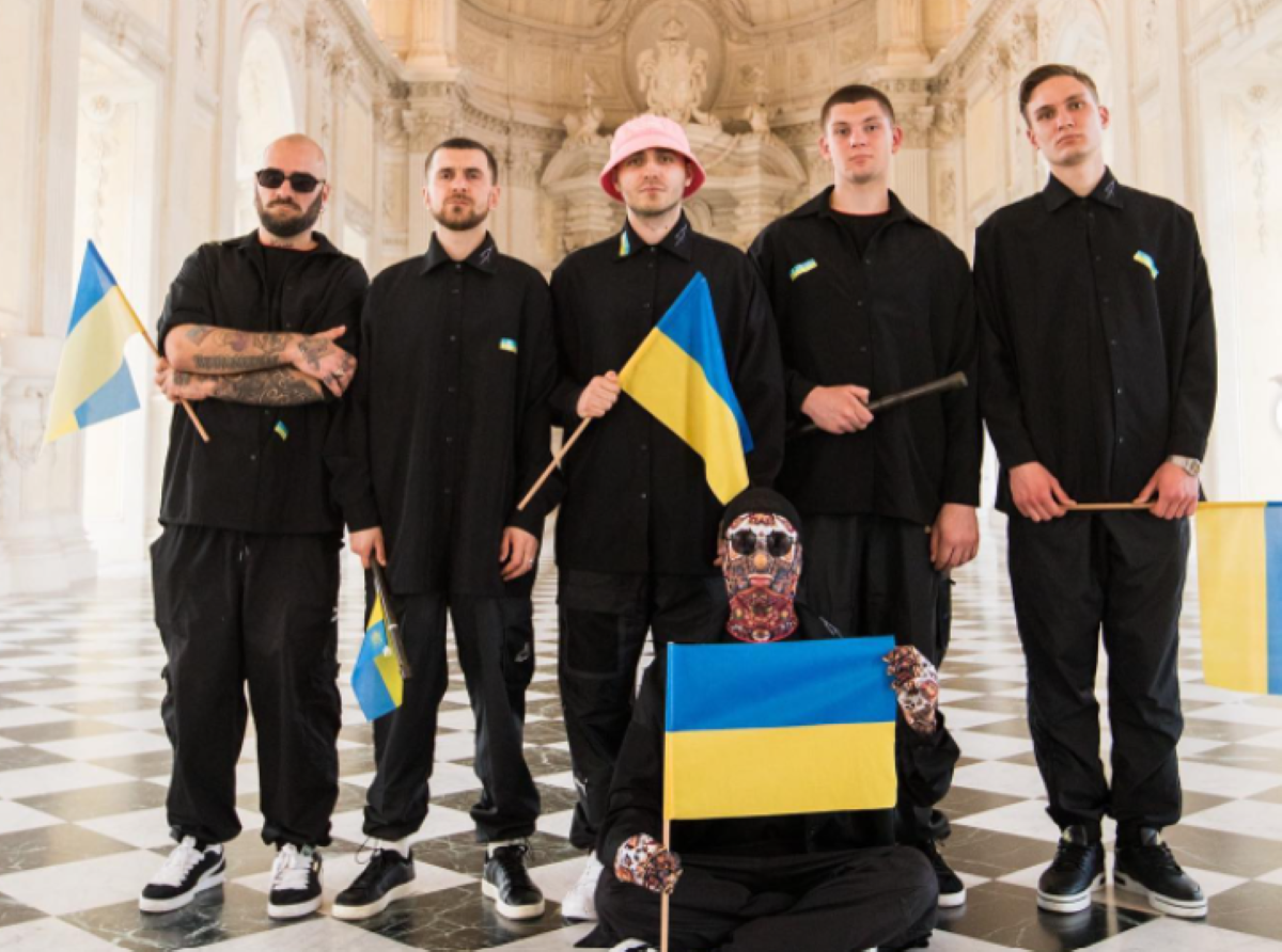 I Kalush Orchestra che rappresentano l'Ucraina in gara all'Eurovision 2022
