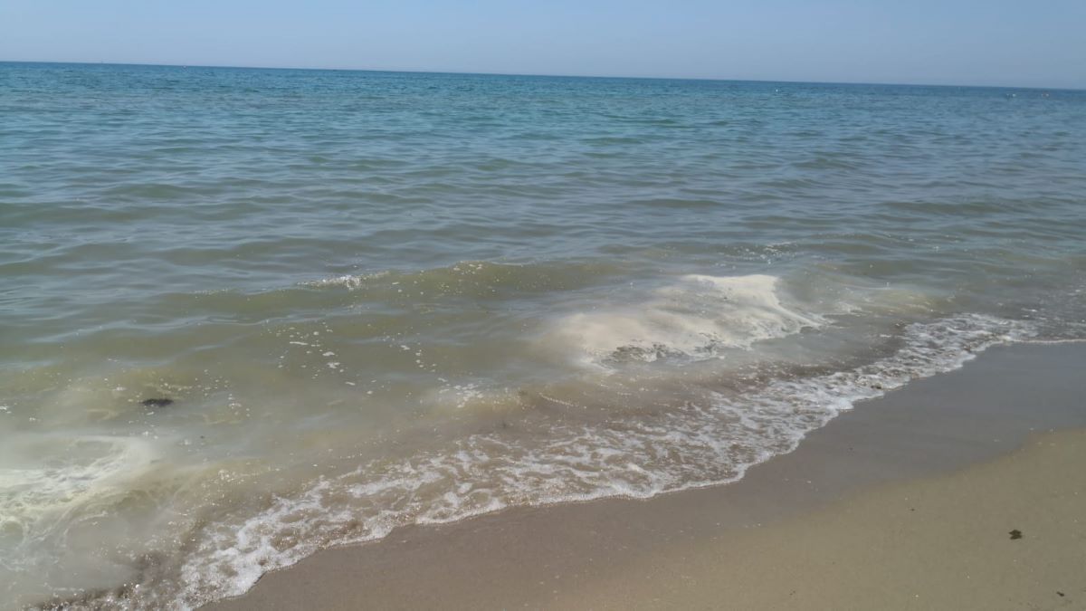 Il mare e l'acqua marrone di oggi a Torvaianica
