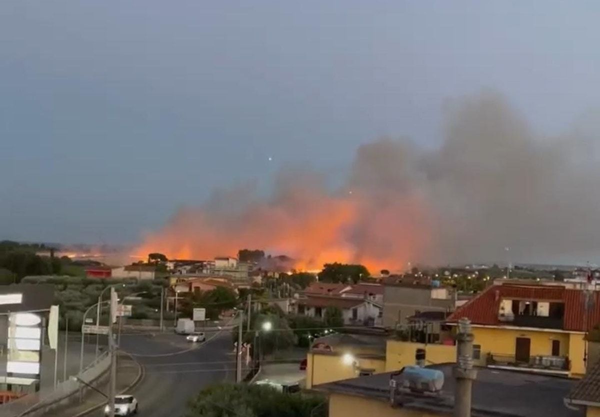 Incendio zona Campoleone