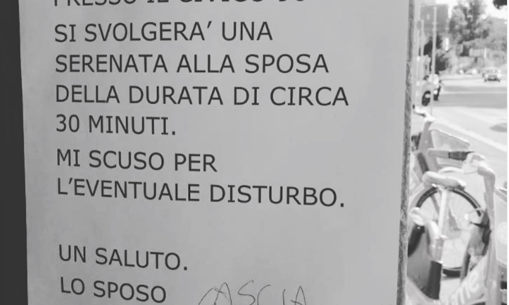 Serenata a Roma - scrive un biglietto di scuse, e i vicini di casa gli consigliano di non sposarsi