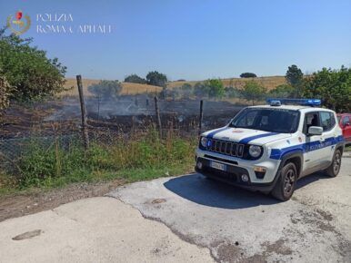 L'incendio di stamattina in zona Olgiata