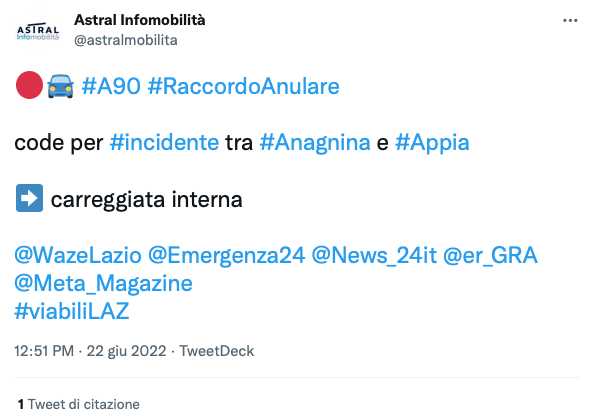 incidente Raccordo Anulare