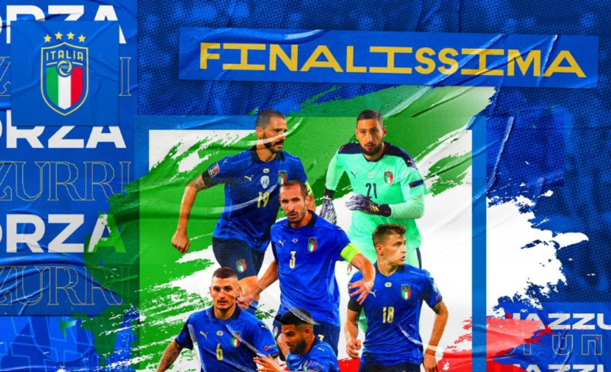 I calciatori dell'Italia prima della partita contro l'Argentina
