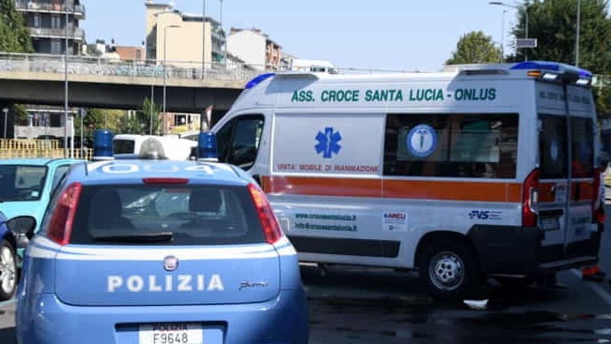 Intervento polizia e ambulanza