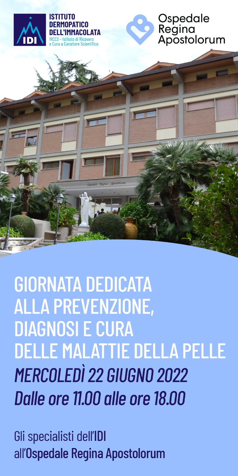 Prevezione dermatologica al Regina Apostolorum di Albano Laziale