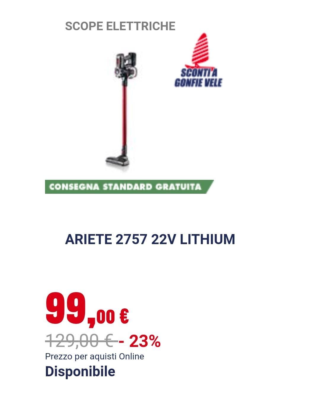 offerta scopa elettrica volantino Trony