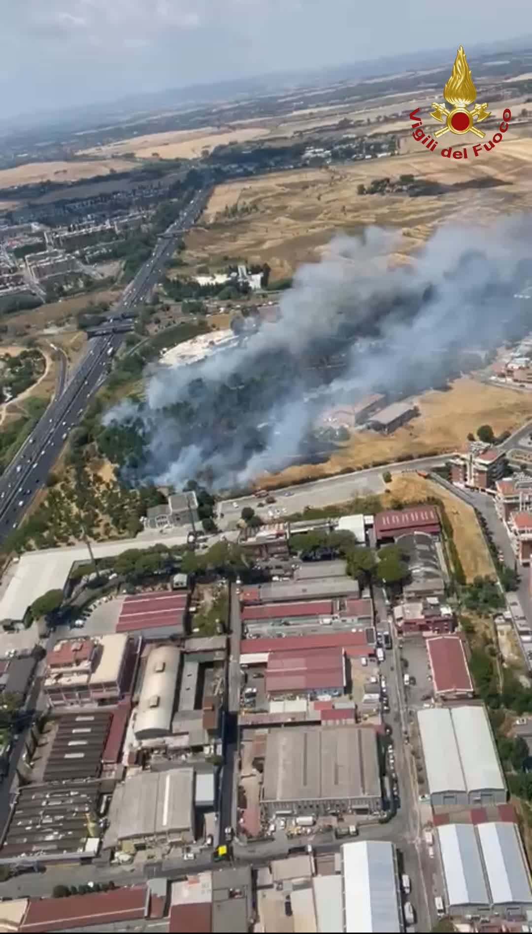 Incendio in via di Casal Monastero
