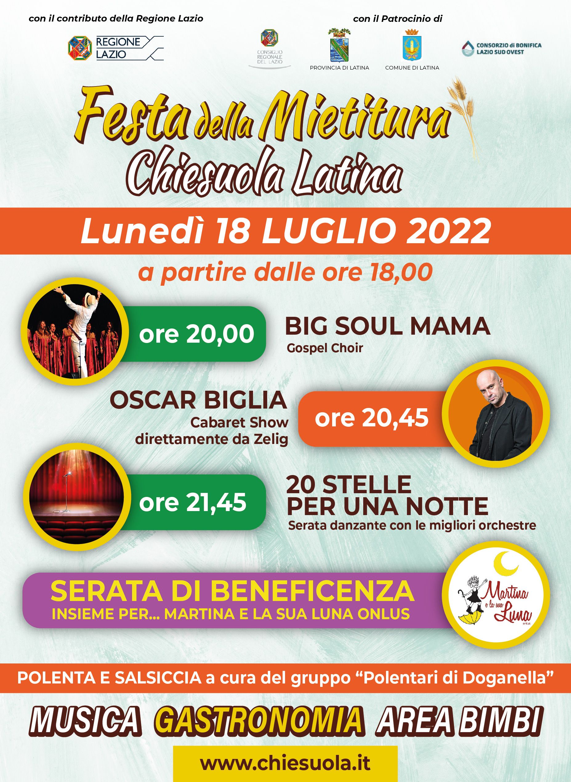 Festa della Mietitura 2022 - Serata di beneficenza "Insieme per... Martina e la sua Luna"