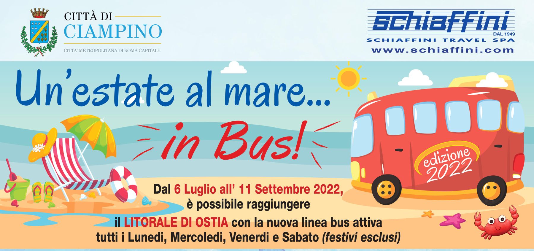 Manifesto bus verso Ostia da Ciampino