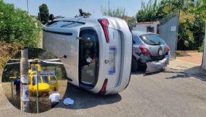 Incidente ardea con elisoccorso in Via Gorizia