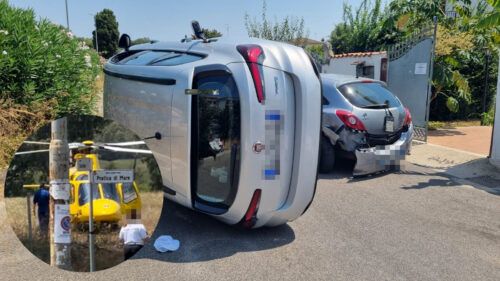 Incidente ardea con elisoccorso in Via Gorizia