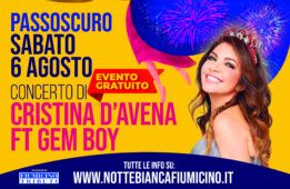 Locandina Notte Bianca passoscuro concerto Cristina D'avena