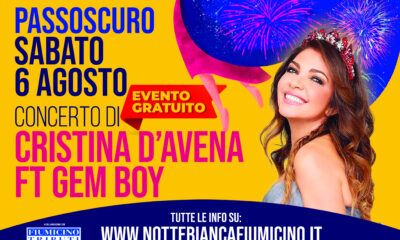 Locandina Notte Bianca passoscuro concerto Cristina D'avena