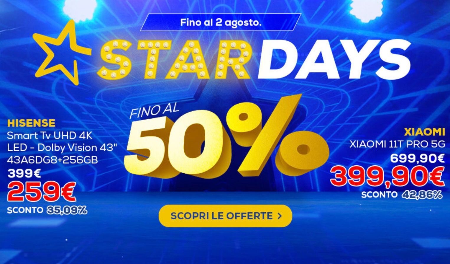 Copertina volantino Star Days agosto 2022 euronics