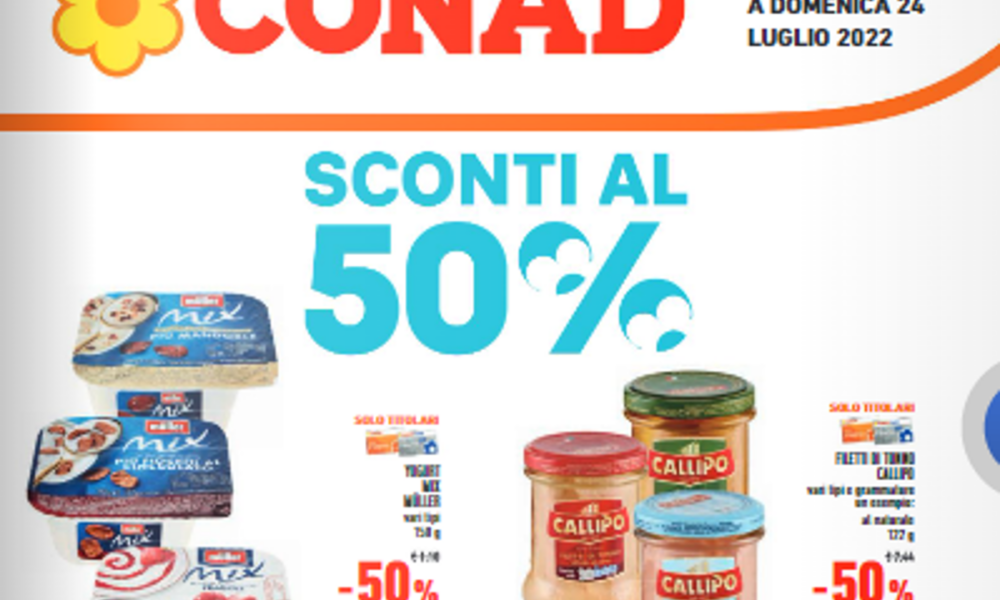 Volantino conad sconti al 50%