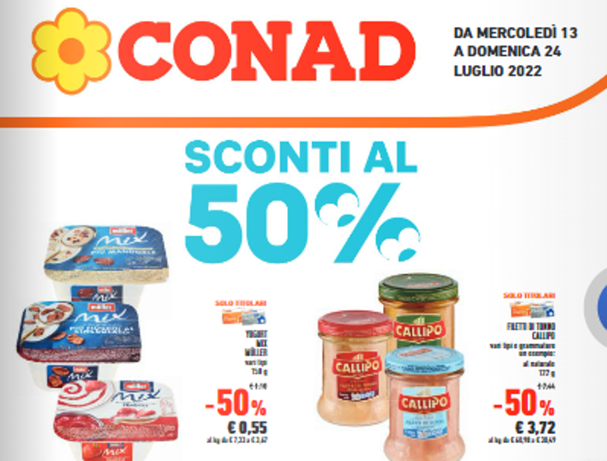 Volantino conad sconti al 50%