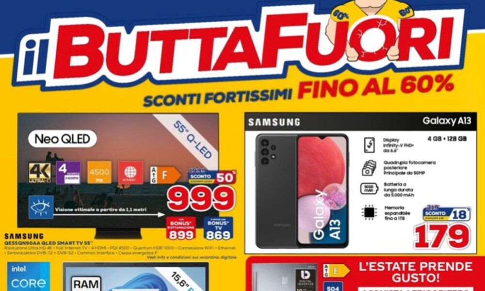 Volantino Buttafuori euronics agosto 2022