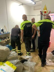 Vigili del fuoco sul posto