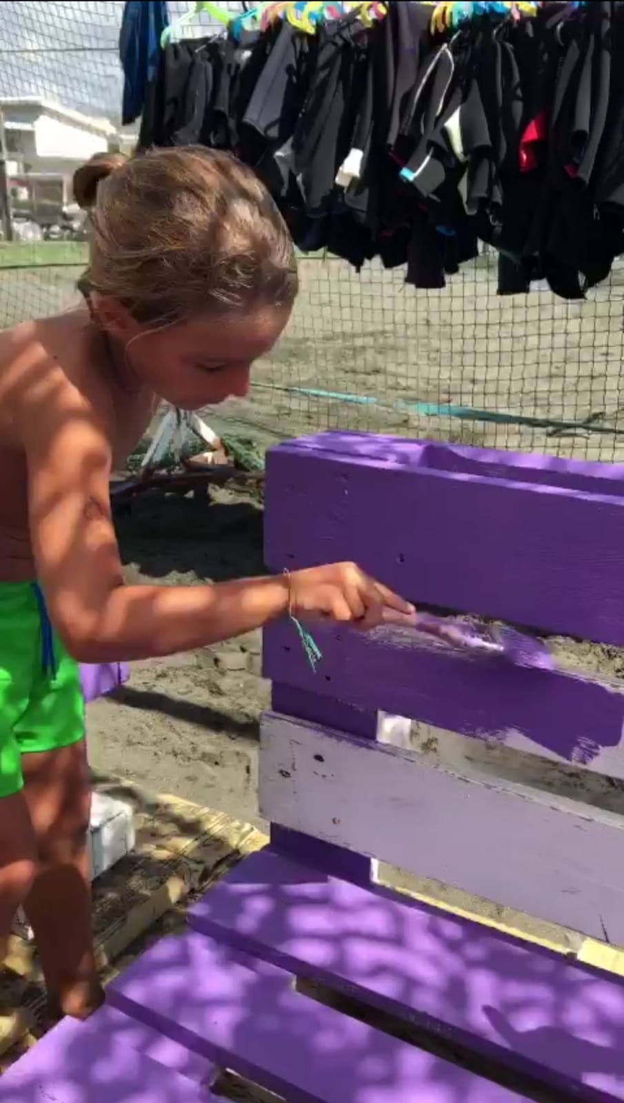 inaugurate le panchine viola in spiaggia