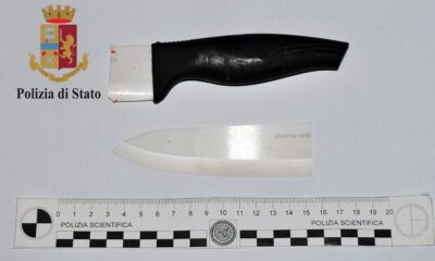 Il coltello usato dalla donna di cisterna per colpire il marito