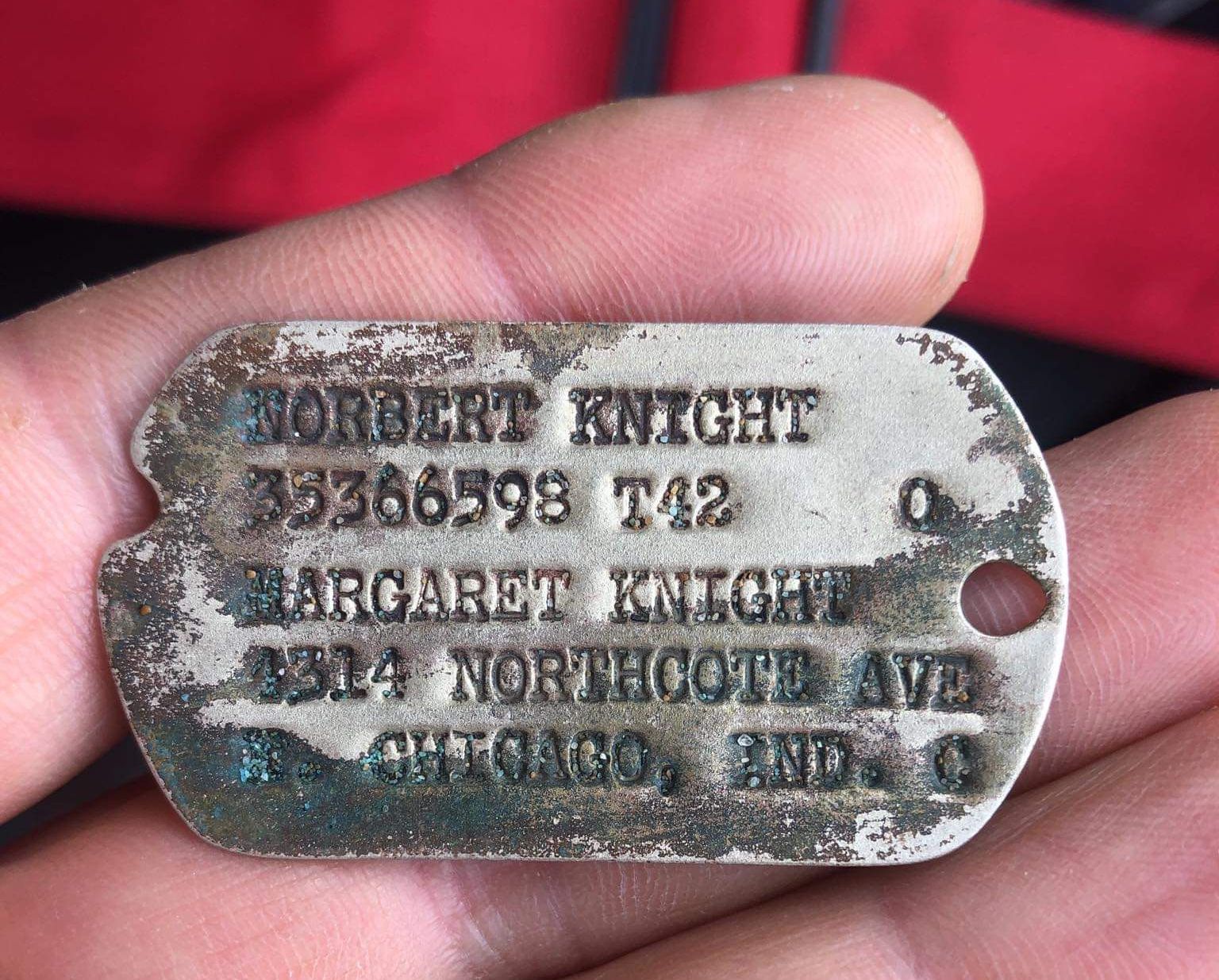 la medaglietta del soldato americano Norbert Martin Knight