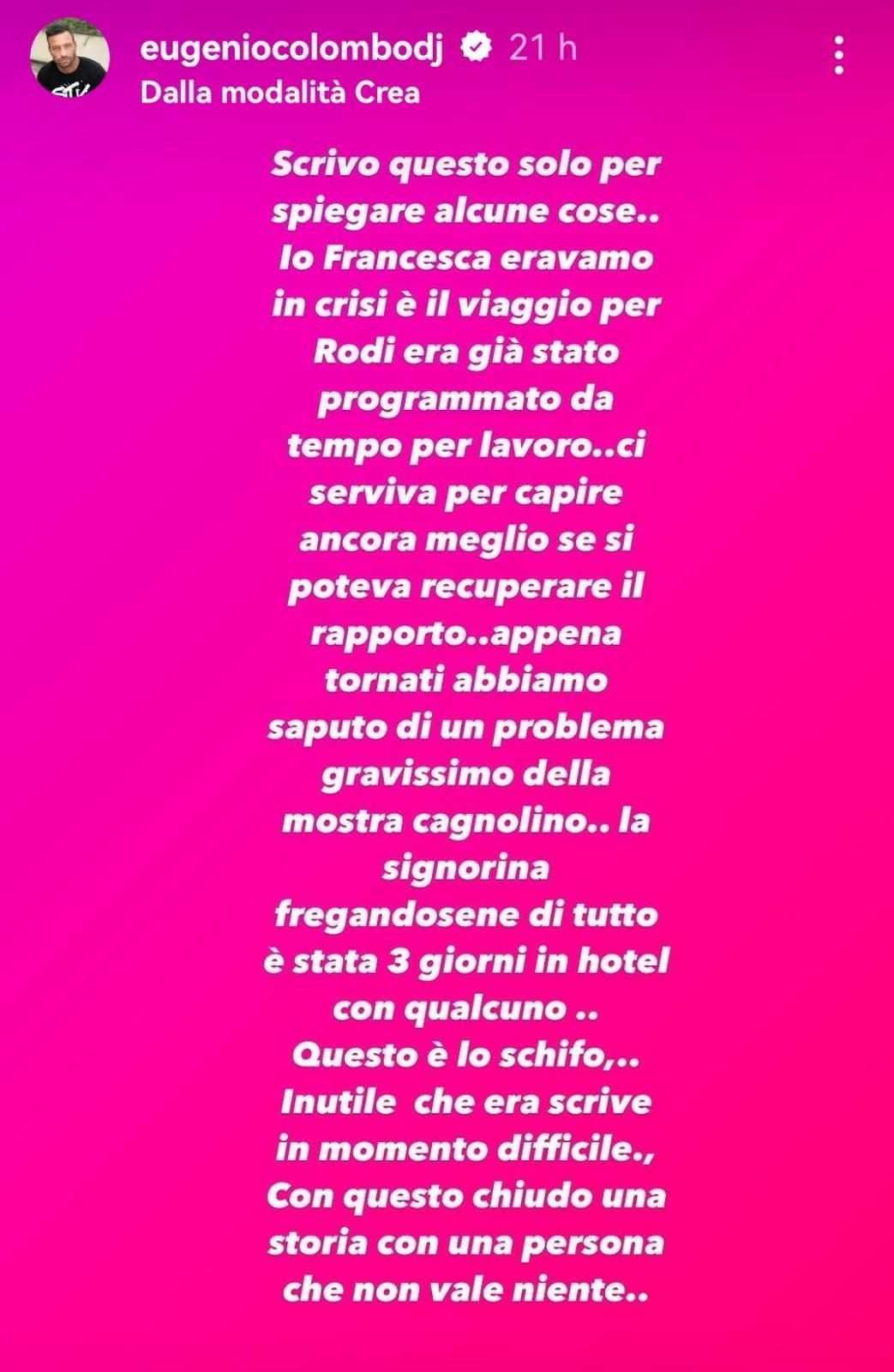 Dichiarazioni IG Eugenio Colombo