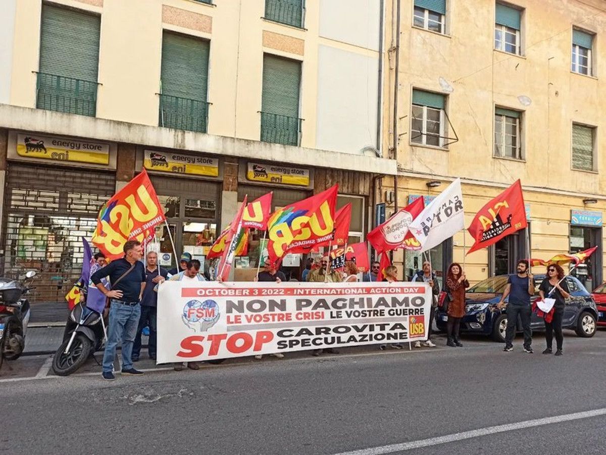 Protesta Sindacato USB contro caro energia