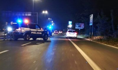 Polizia interviene per l'incidente sulla tangenziale di ieri sera 26 ottobre