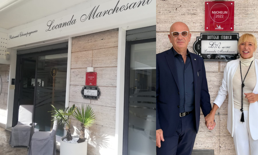 La locanda marchesani e i titolari bruno e isabella inserita nella guida michelin