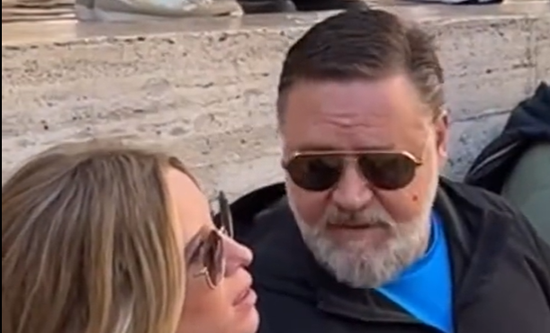 Russel Crowe a Roma con Britney Theriot