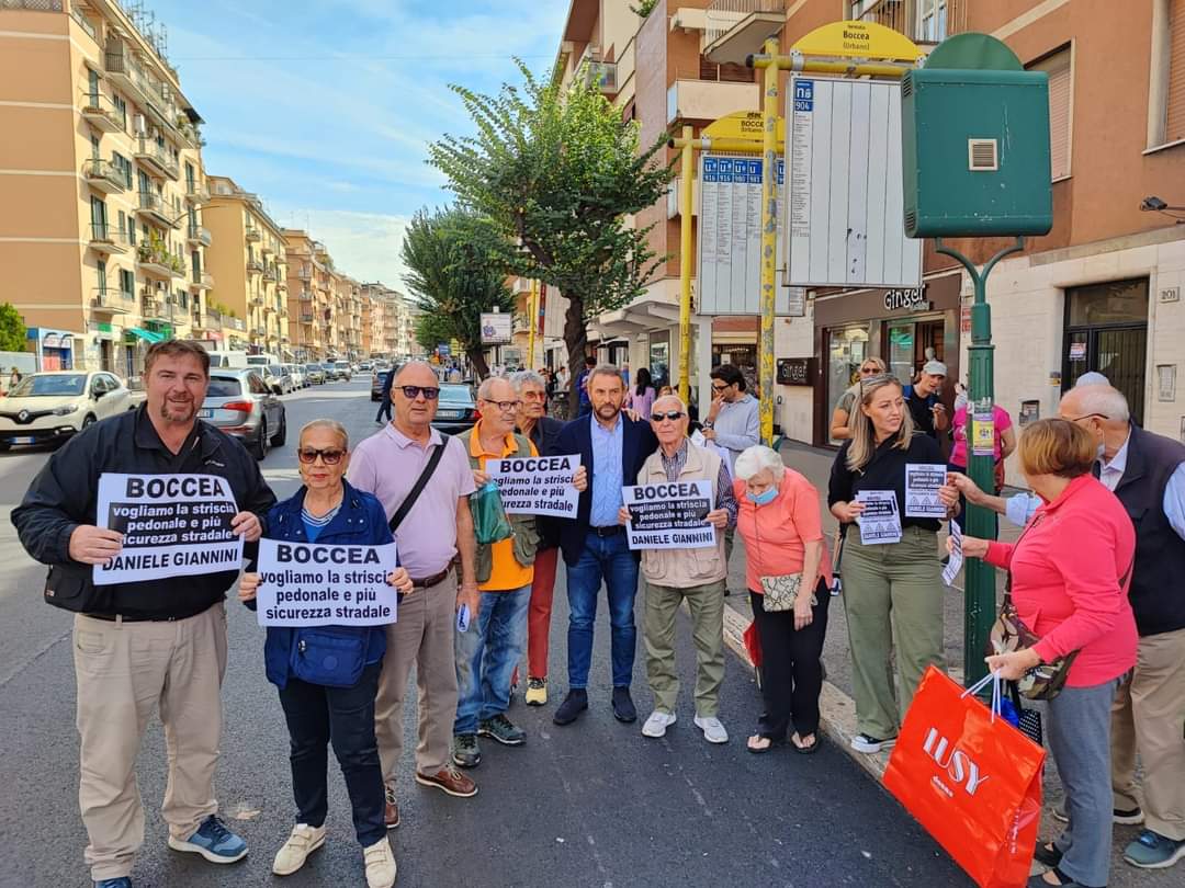 strisce pedonali in via Boccea