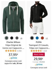 Amazon Black Friday abbigliamento uomo in sconto