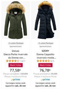 Amazon Black Friday abbigliamento donna in sconto