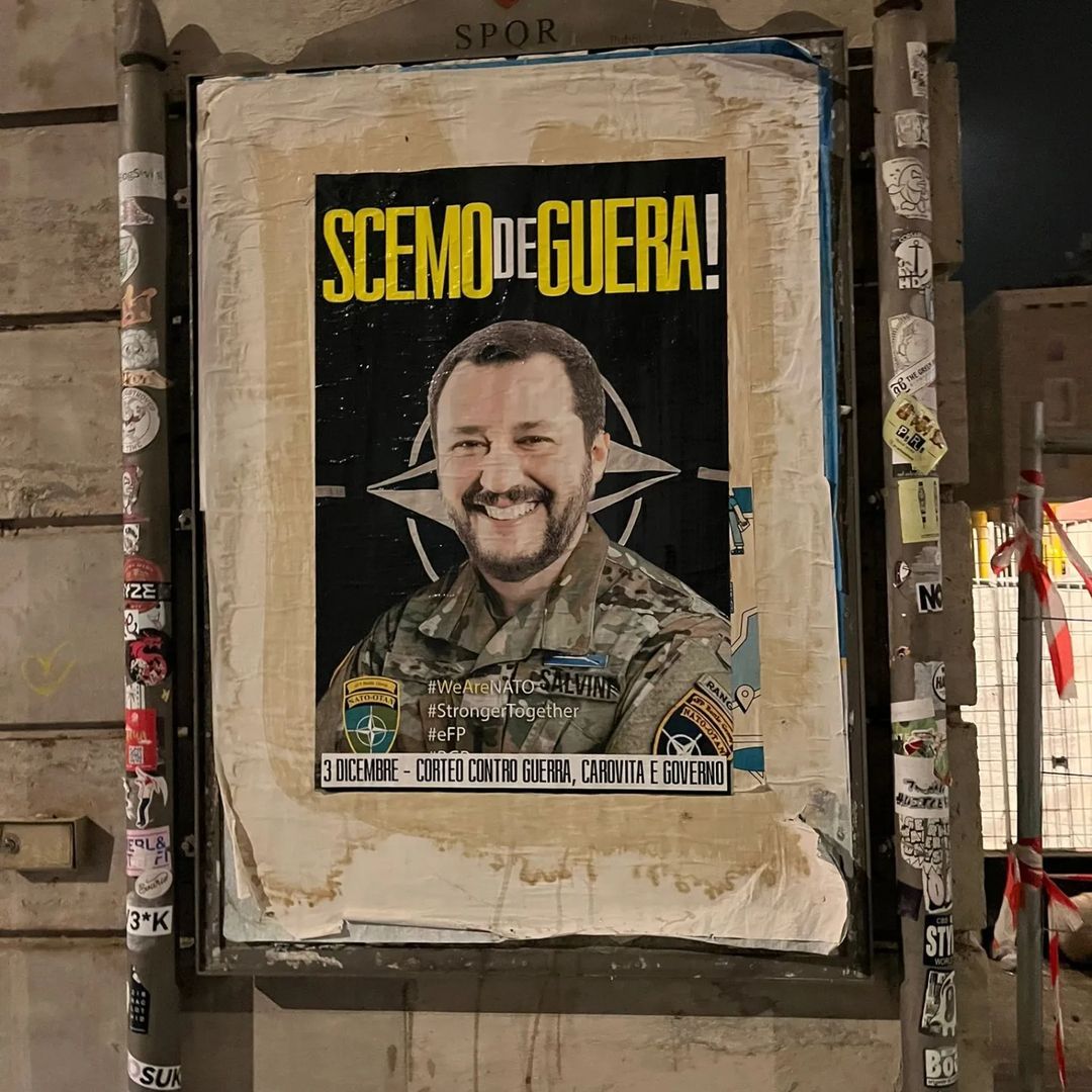 manifesto contro Matteo Salvini