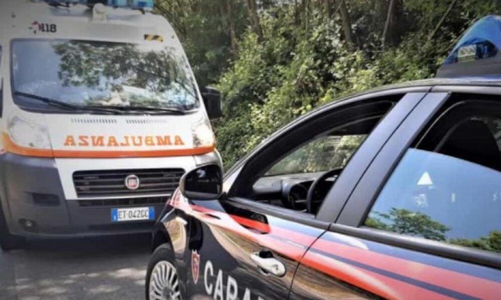 Carabinieri e ambulanza intervenuti a San Gregorio di Sassola