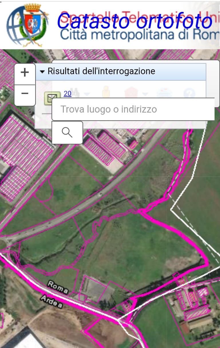 ortofoto deviazione fosso termovalorizzatore Santa Palomba