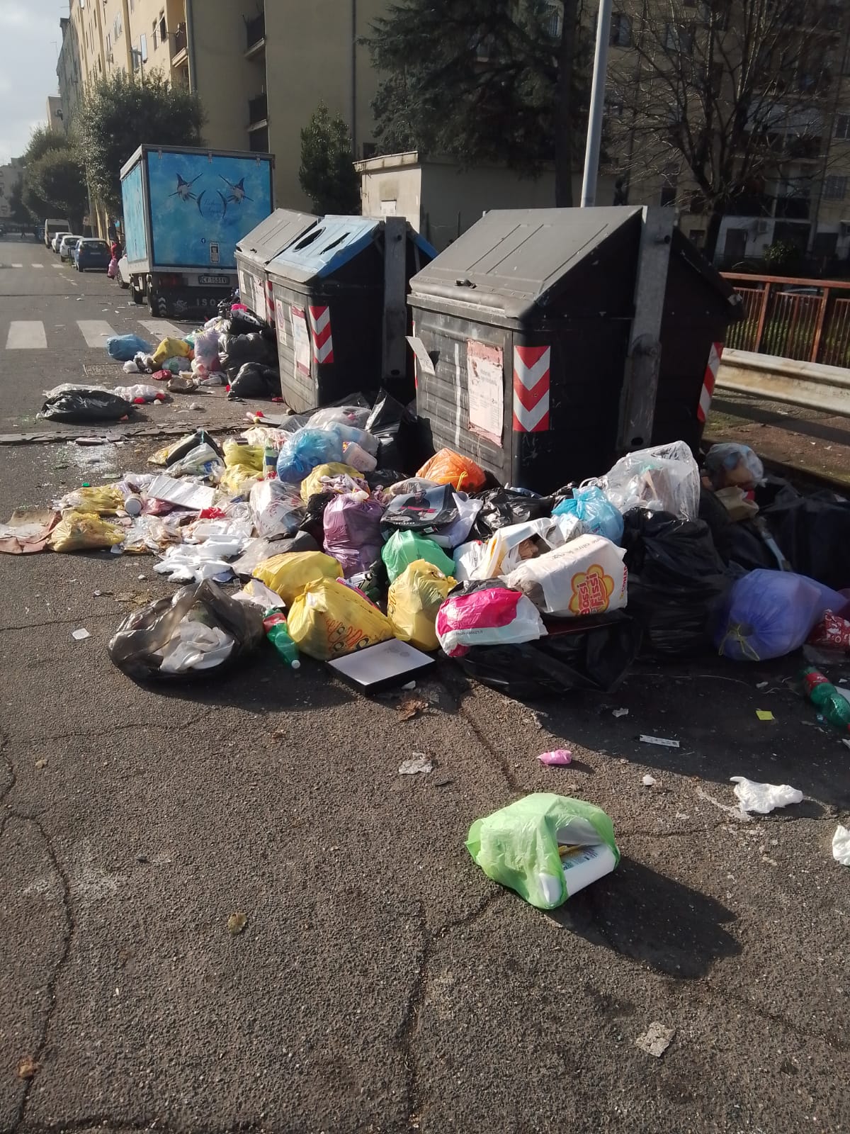 rifiuti in strada a Tor Bella Monaca