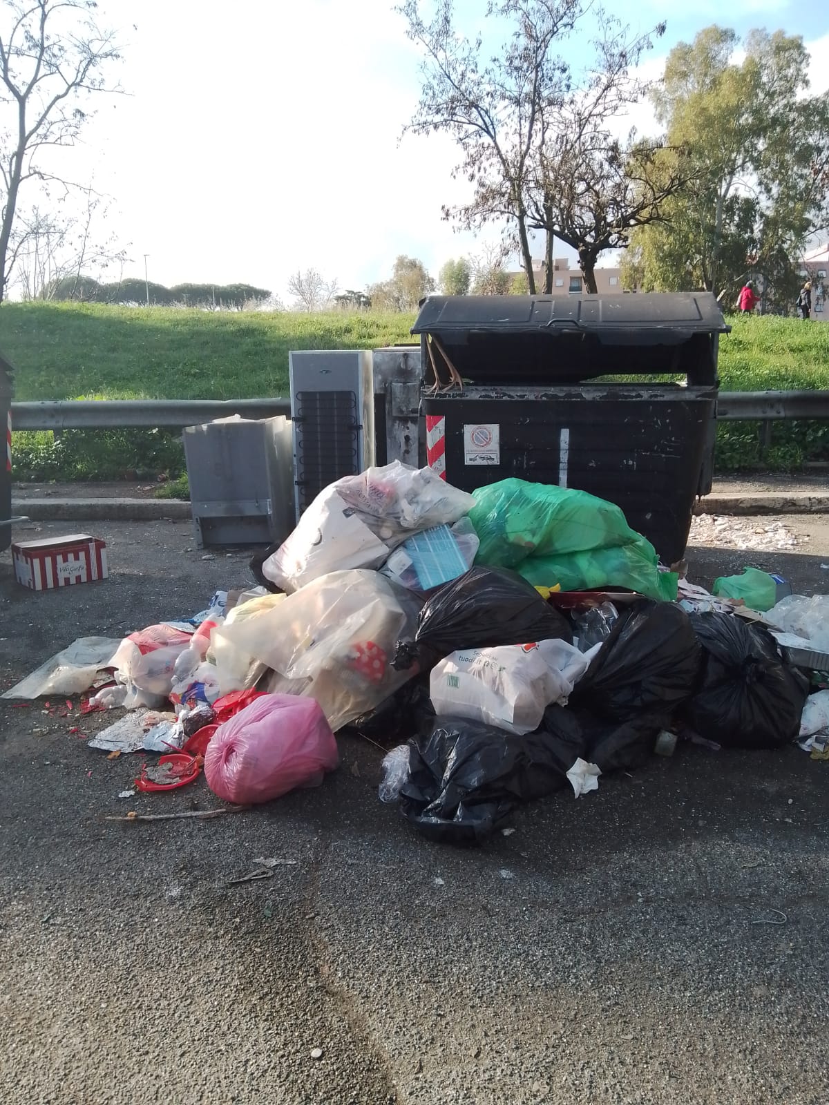 rifiuti in strada a Tor Bella Monaca