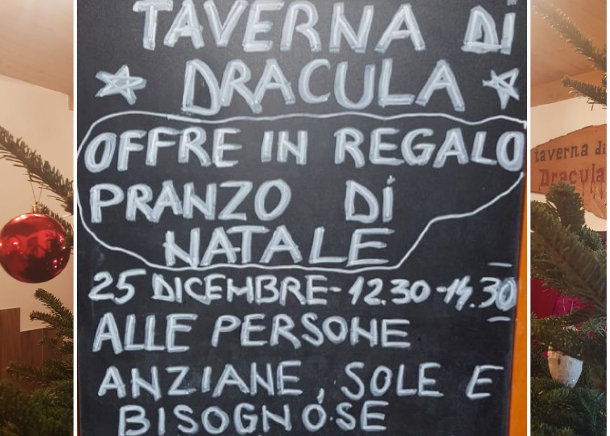 Pranzo di Natale gratis alla Taverna di Dracula