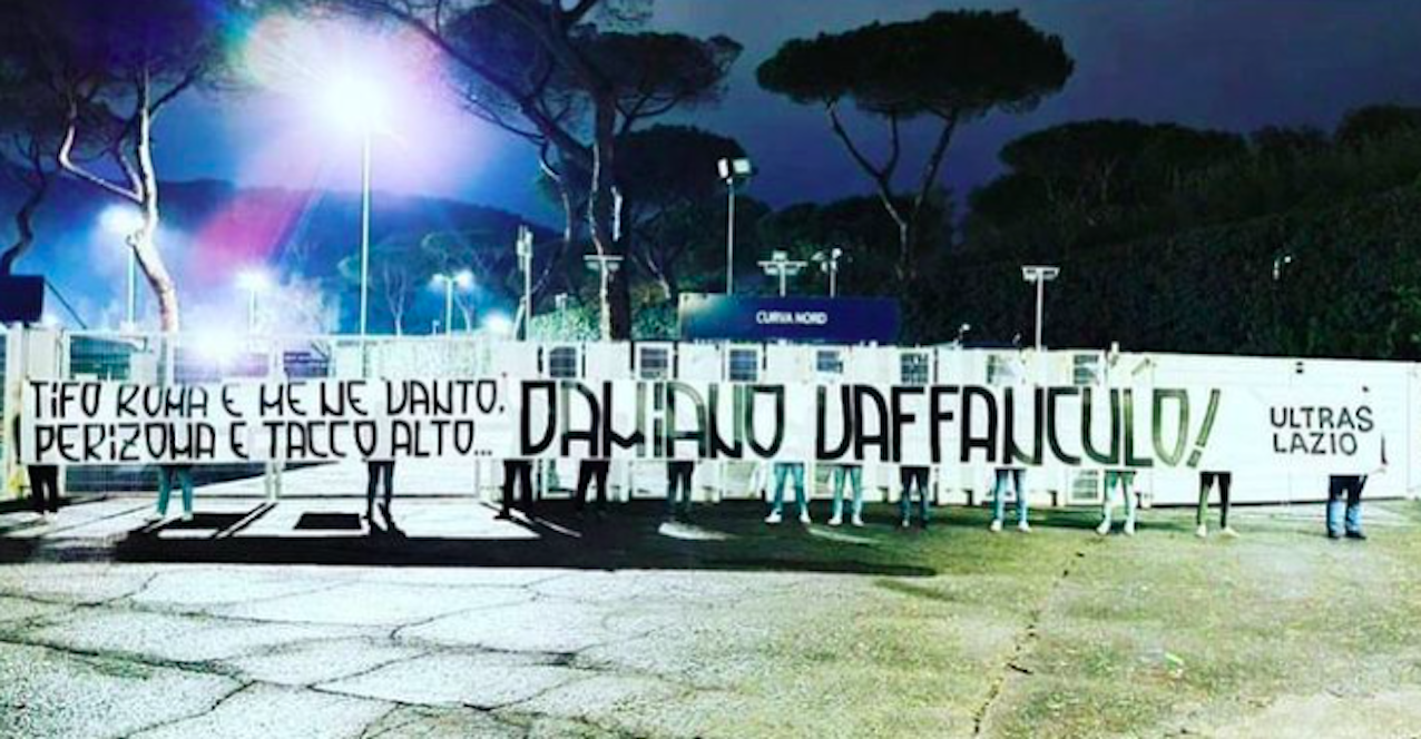 Ultras Lazio, striscione contro i Maneskin