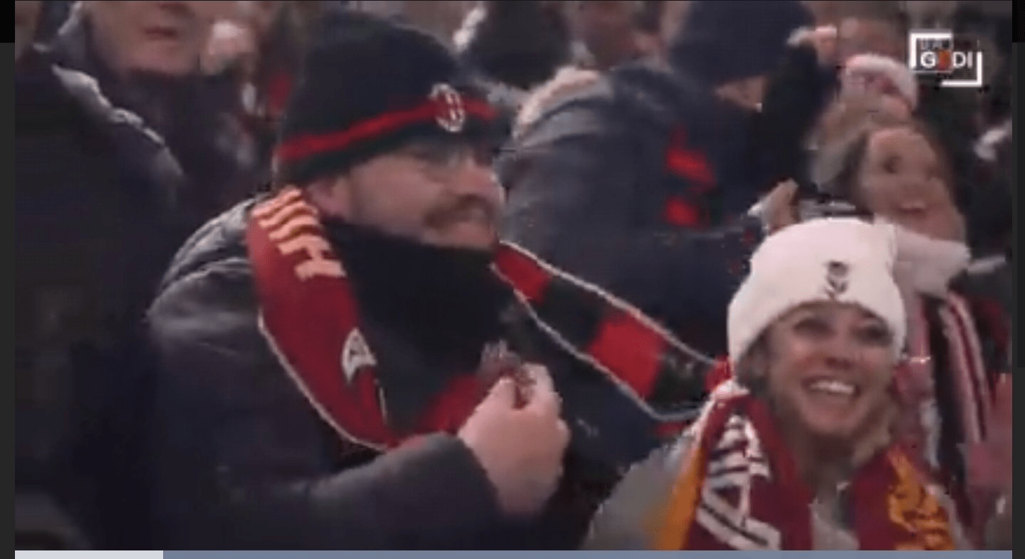 Giuseppe e Alessia insieme allo stadio San Siro per la partita Milan Roma