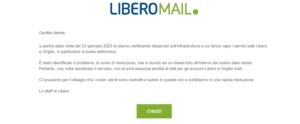 Libero mail non funziona, ma ora si ritorna alla normalità