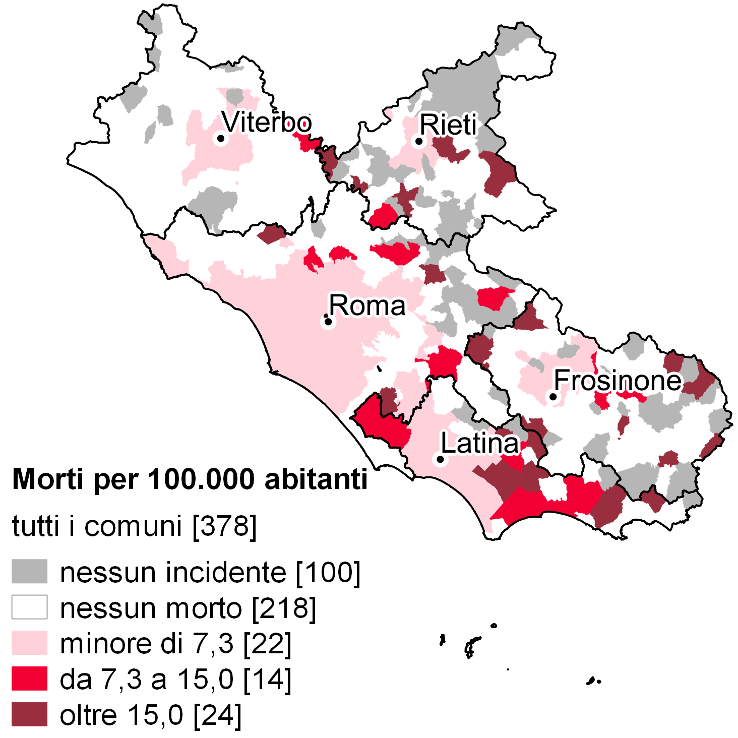 Incidenti stradali nel Lazio