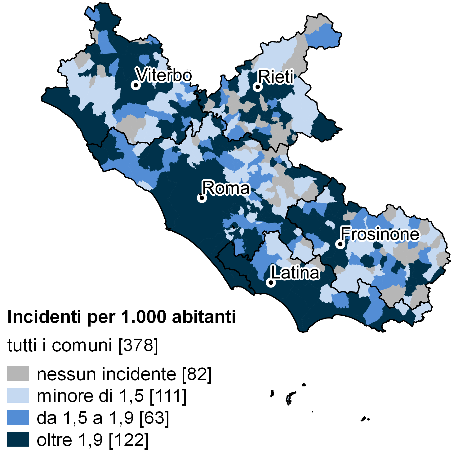 Incidenti stradali nel Lazio