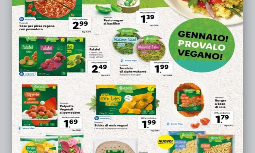 Volantino Lidl fino all'8 gennaio. Settimana Vegana.