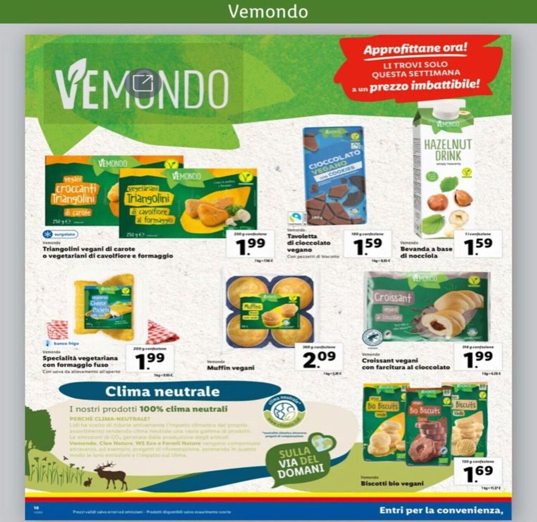 Volantino Lidl offerte fino all'8 gennaio. Mese vegano