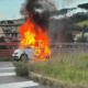 Incendio auto a Flaminio