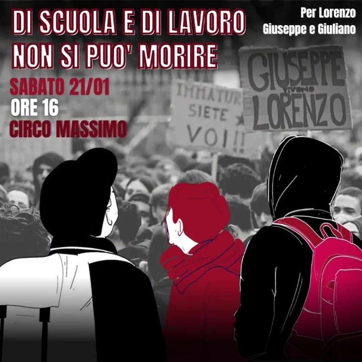 Manifestazione Roma Lorenzo Parelli