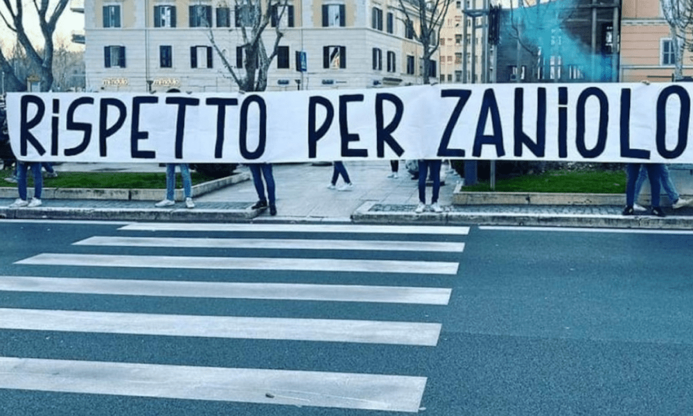 striscione zaniolo ultras lazio