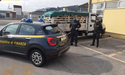 Formia, viaggiavano su un autocarro irregolare co oltre 2 chili di legna da ardere. 'Beccate' due persone dalla Finanza.